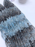 Moss Aquamarine Roundel Beads - 5/ 5.5-6 mm- Length 14 " - AAA Quality- Natural Moss Aquamarine Rondelle Beads