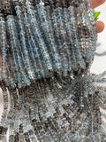 Moss Aquamarine Roundel Beads - 5/ 5.5-6 mm- Length 14 " - AAA Quality- Natural Moss Aquamarine Rondelle Beads