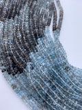 Moss Aquamarine Roundel Beads - 4/ 4.5 mm- Length 14 " - AAA Quality- Natural Moss Aquamarine Rondelle Beads