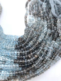 Moss Aquamarine Roundel Beads - 4/ 4.5 mm- Length 14 " - AAA Quality- Natural Moss Aquamarine Rondelle Beads