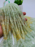 Prehnite Faceted Heishi Beads 6 mm- Length 16 Inch - AAA Quality - Natural Prehnite Faceted Heishi Tyre Beads