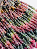 Tourmaline Faceted Heishi Beads 6.5 / 6.5- 6.8 mm - AAA Quality - Length 16 Inch - Natural Tourmaline Heishi Tyre Beads