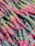 Tourmaline Faceted Heishi Beads 6.5 / 6.5- 6.8 mm - AAA Quality - Length 16 Inch - Natural Tourmaline Heishi Tyre Beads