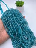 Apatite Faceted Heishi Beads 5/ 5.5 mm - AAA Quality - Length 16 '' - Natural Apatite Heishi Tyre Beads