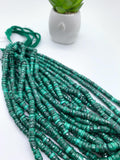 Malachite Faceted Heishi Beads - 6 mm- Length 16'' - AAA Quality- Natural Malachite Heishi Tyre Beads