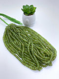 Peridot Faceted Heishi Beads- Size 5/ 5.5-6 MM - Length 16 Inch - Natural Peridot Heishi Tyre Beads