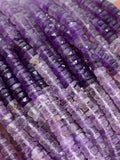 Amethyst Faceted Heishi Beads 5 / 6 mm - Length 16 inch- AAA Quality- Natural Amethyst Heishi Tyre Beads