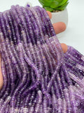 Amethyst Faceted Heishi Beads 5 / 6 mm - Length 16 inch- AAA Quality- Natural Amethyst Heishi Tyre Beads