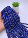 Lapis Faceted Heishi Beads 6 mm - AAA Quality - Length 16 ''- Natural Lapis heishi Tyre Beads