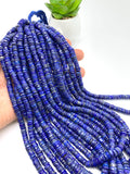 Lapis Faceted Heishi Beads 6 mm - AAA Quality - Length 16 ''- Natural Lapis heishi Tyre Beads