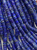 Lapis Faceted Heishi Beads 6 mm - AAA Quality - Length 16 ''- Natural Lapis heishi Tyre Beads