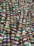 Multi Stone Faceted Heishi Beads 7-8 mm - Length 16 inch- AAA Quality- Natural Multi Stone Heishi Tyre Beads