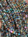 Multi Stone Faceted Heishi Beads 4-4.5 / 5 mm - Length 16 inch- AAA Quality- Natural Multi Stone Heishi Tyre Beads