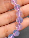 Lavender Quartz Bracelet 8 mm Size, AAA Quality- 7.5'' Length-code 0.MX- Natural Lavender Quartz Round Bracelet. origin Brazil. weight 18-GM