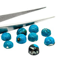 Blue Opalina Round Cabs - 5 mm Size - Pack of 12 Pc- Natural Opalina Cabochons - Origin Peru- AAAA Quality