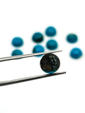 Blue Opalina Round Cabs - 5 mm Size - Pack of 12 Pc- Natural Opalina Cabochons - Origin Peru- AAAA Quality