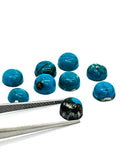 Blue Opalina Round Cabs - 5 mm Size - Pack of 12 Pc- Natural Opalina Cabochons - Origin Peru- AAAA Quality