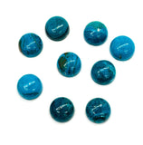 Blue Opalina Round Cabs - 9 mm Size - Pack of 4 Pc- Natural Opalina Cabochons - Origin Peru- AAAA Quality