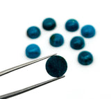 Blue Opalina Round Cabs - 9 mm Size - Pack of 4 Pc- Natural Opalina Cabochons - Origin Peru- AAAA Quality