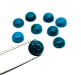 Blue Opalina Round Cabs - 9 mm Size - Pack of 4 Pc- Natural Opalina Cabochons - Origin Peru- AAAA Quality