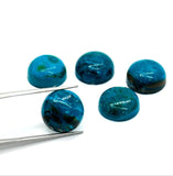Blue Opalina Round Cabs - 12 mm Size - Pack of 2 Pc- Natural Opalina Cabochons - Origin Peru- AAA Quality