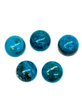 Blue Opalina Round Cabs - 12 mm Size - Pack of 2 Pc- Natural Opalina Cabochons - Origin Peru- AAA Quality