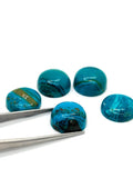 Blue Opalina Round Cabs - 16 mm Size - Pack of 1 Pc- Natural Opalina Cabochons - Origin Peru- AAA Quality