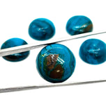Blue Opalina Round Cabs - 13 mm Size - Pack of 1 Pc- Natural Opalina Cabochons - Origin Peru- AAA Quality