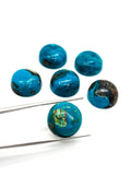 Blue Opalina Round Cabs - 15 mm Size - Pack of 1 Pc- Natural Opalina Cabochons - Origin Peru- AAAA Quality