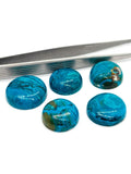 Blue Opalina Round Cabs - 17-20 mm Size - Code B1-B5- Natural Opalina Cabochons - Origin Peru- AAAA Quality