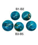 Blue Opalina Round Cabs - 17-20 mm Size - Code B1-B5- Natural Opalina Cabochons - Origin Peru- AAAA Quality
