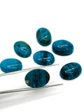 Blue Opalina Oval Cabs - 13X18 mm Size - Natural Opalina Cabochons - Pack of 2 Piece Origin chili- AAA Quality