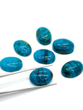 Blue Opalina Oval Cabs - 13X18 mm Size - Natural Opalina Cabochons - Pack of 2 Piece Origin chili- AAA Quality
