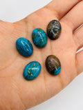 Blue Opalina Oval Cabs - 13X18 mm Size - Natural Opalina Cabochons - Pack of 2 Piece Origin chili- AAA Quality