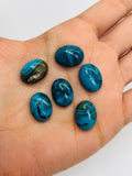 Blue Opalina Oval Cabs - 12X16 mm Size - Natural Opalina Cabochons - Pack of 2 Piece Origin chili- AAA Quality