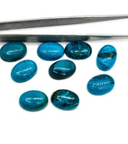 Blue Opalina Oval Cabs - 10X14 mm Size - Natural Opalina Cabochons Pack of 2 Piece- Origin chili- AAA Quality