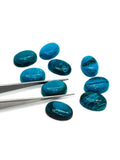 Blue Opalina Oval Cabs - 10X14 mm Size - Natural Opalina Cabochons Pack of 2 Piece- Origin chili- AAA Quality