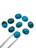 Blue Opalina Oval Cabs - 9X11 mm Size - Natural Opalina Cabochons - Pack of 4 Piece Origin chili- AAA Quality