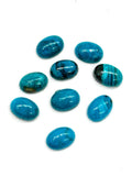 Blue Opalina Oval Cabs - 6x4 and 7x5mm Natural Opalina Cabochons - Pack of 6 Piece Origin chili- AAA Quality