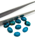 Blue Opalina Oval Cabs - 6x4 and 7x5mm Natural Opalina Cabochons - Pack of 6 Piece Origin chili- AAA Quality