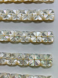 White MOP Flower Cabs • 16 mm Size • AAA Quality • Pack of 2 pieces • Mother of Pearl Cabochons
