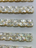 White MOP Flower Cabs • 16 mm Size • AAA Quality • Pack of 2 pieces • Mother of Pearl Cabochons