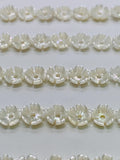 White MOP Flower Cabs • 6 mm Size • Pack of 6 pcs • AAA Quality• Mother of Pearl Cabochons