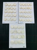 White MOP Carving Flower Cabs • 12/14/16 mm Size • Pack of 2 pieces • AAA Quality • Mother of Pearl Cabochons