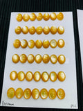 Yellow MOP Oval Cabs • 8x10/ 8x12 mm Size • AAA Quality • Mother of Pearl Cabochons