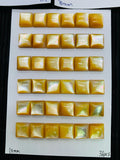 Yellow MOP Square Cabs • 6/8/10 mm Size • AAA Quality • Mother of Pearl Cabochons