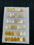 Yellow MOP Flat Pear Cabs • 8x12 mm Size • Pack of 10 pcs • AAA Quality • Mother of Pearl Cabochons