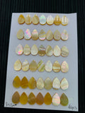 Yellow MOP Flat Pear Cabs • 8x12 mm Size • Pack of 10 pcs • AAA Quality • Mother of Pearl Cabochons