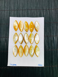 Yellow MOP Marquise Cabs •11x25 mm Size • Pack of 2 pcs • AAA Quality • Mother of Pearl Cabochons