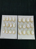 White MOP Pear Cabs • 15x25/ 18x25 mm Size • AAA Quality • Mother of Pearl Cabochons